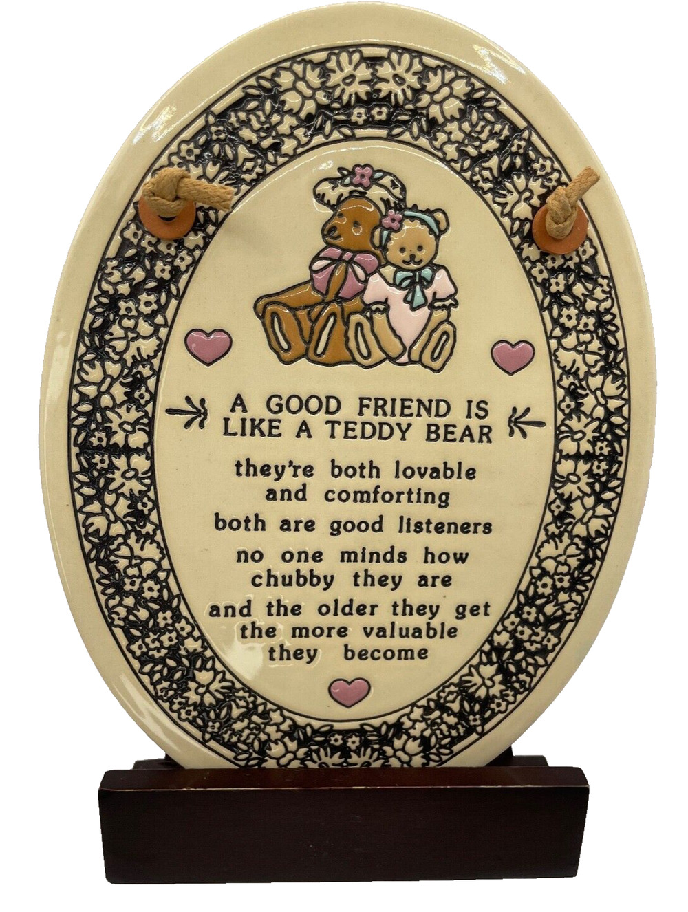 Handcrafted Genuine Trinity Pottery Friends Oval Wall Plaque Made in USA